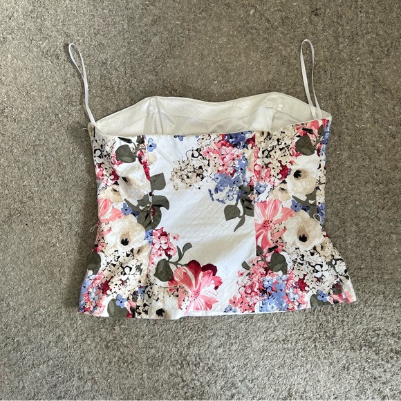 White House Black Market Floral Camisole - Pink, Blue, White - Picture 3 of 3